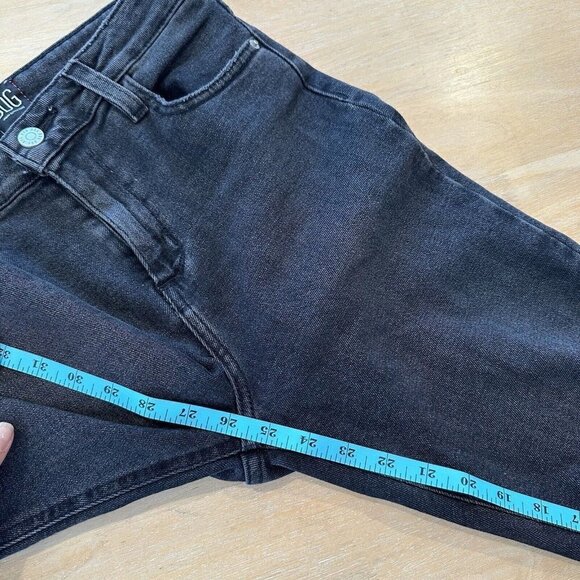BDG Faded Black Kick Flare High Rise Cropped Raw Hem Denim Jeans Size 26 - Picture 11 of 11